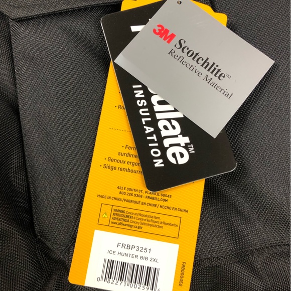 Frabill Winter Heavy Duty Outdoor Ice Hunter Fishing Insulated Bibs New NIB - Picture 4 of 10